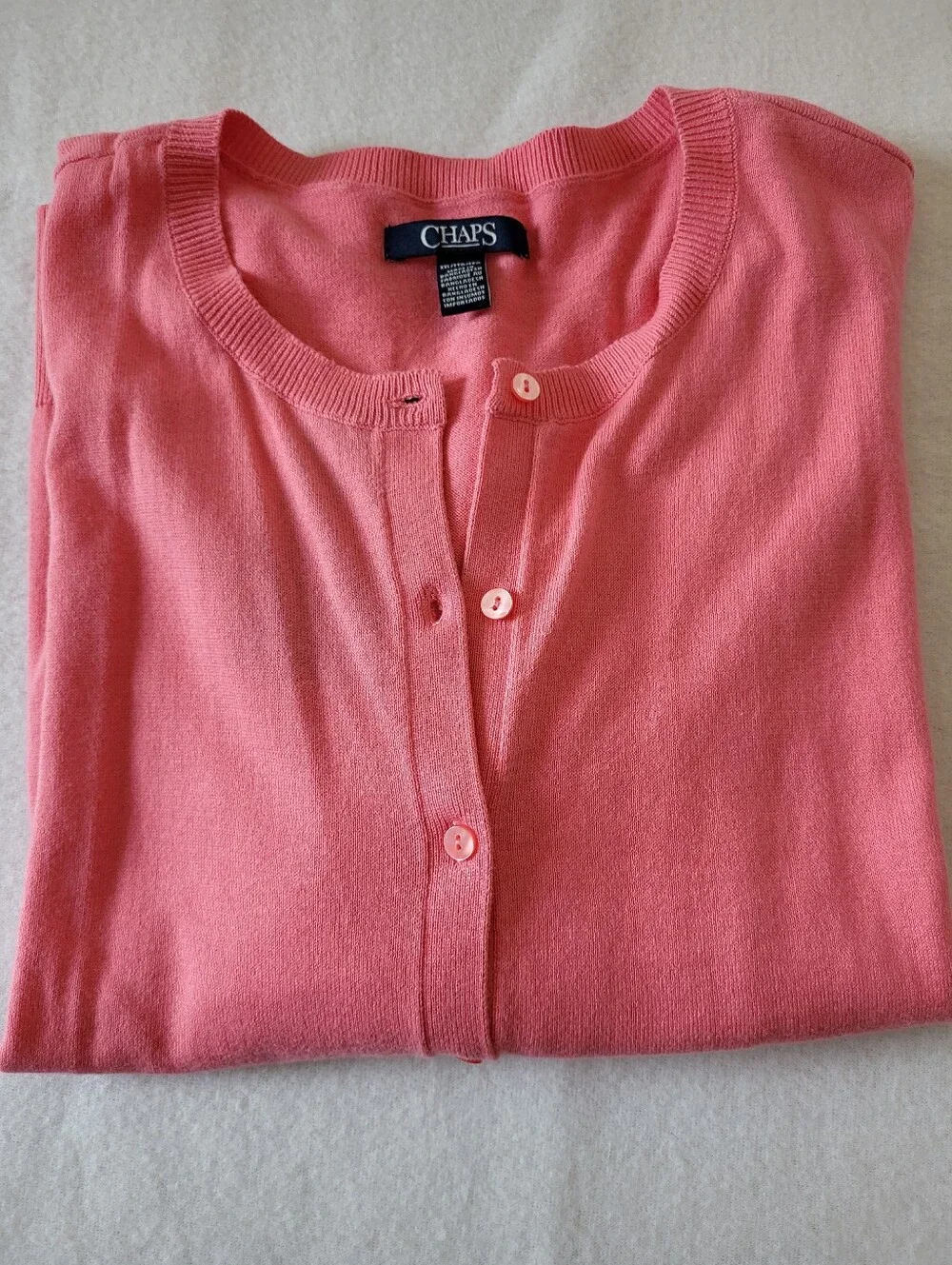 NWT Chaps Icon Pink Button Cardigan Size XXL